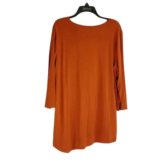 {Chico's} Size 2 Women's Blouse Zenergy by Chico's Long Sleeve Rust Orange Brown - Picture 3 of 9